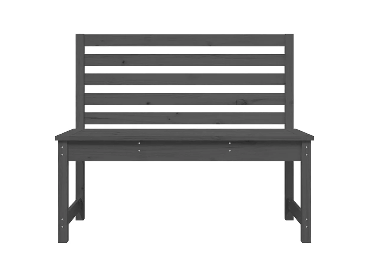Banco de jardín madera maciza de pino gris 109 cm