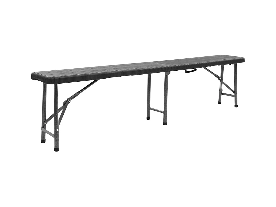 Tuinbanken inklapbaar 2 st 180 cm HDPE zwart