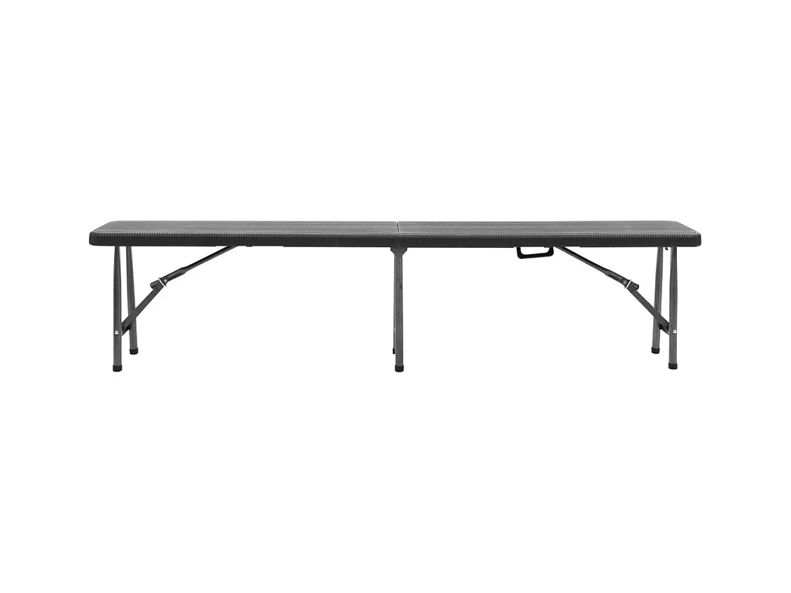 Tuinbanken inklapbaar 2 st 180 cm HDPE zwart