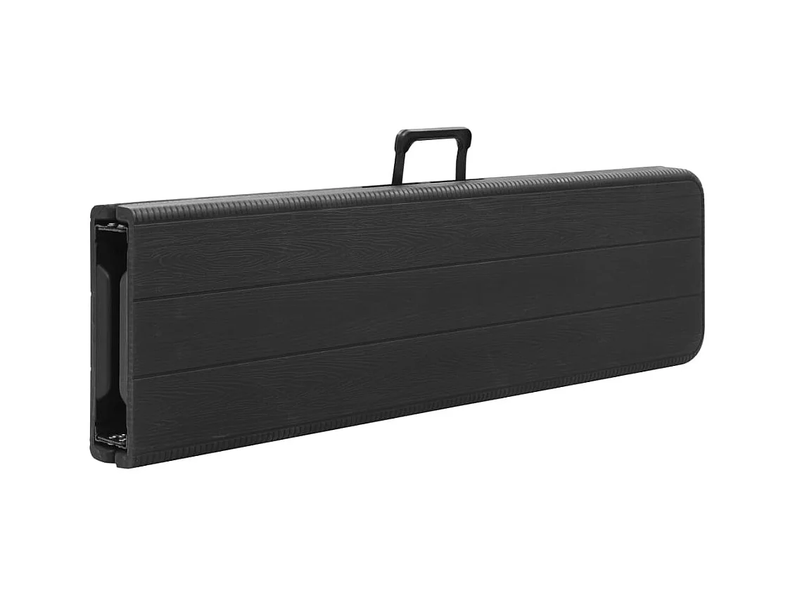 Tuinbanken inklapbaar 2 st 180 cm HDPE zwart