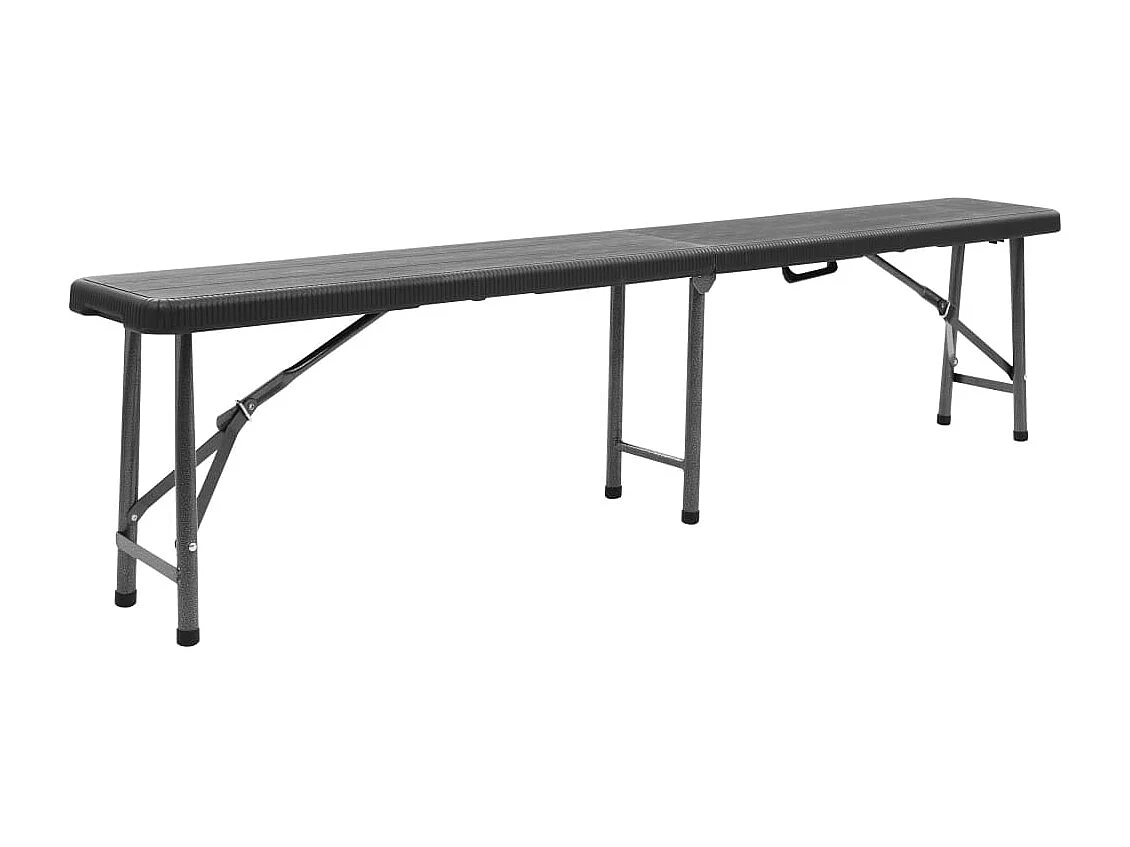 Bancs de jardin pliables 2 pièces 180 cm PEHD Noir