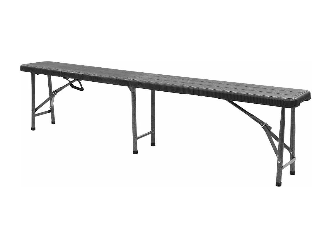 Bancs de jardin pliables 2 pièces 180 cm PEHD Noir