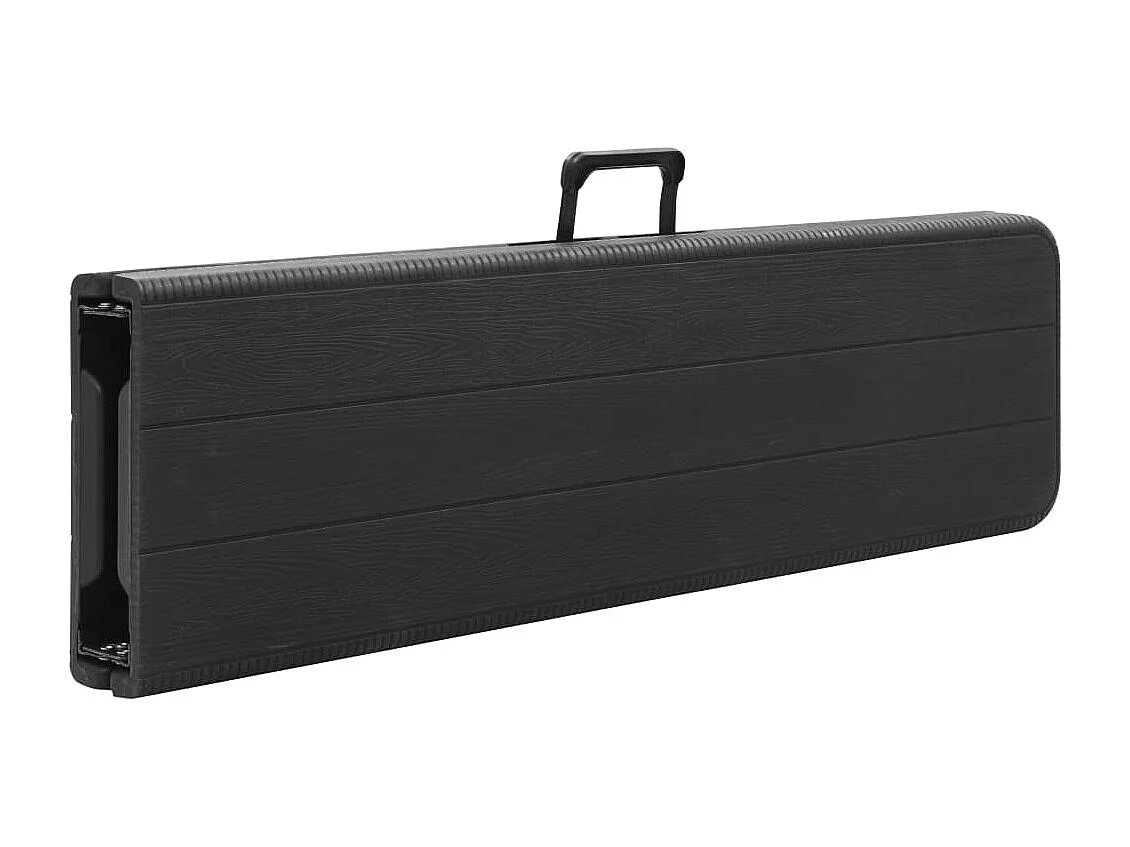 Bancs de jardin pliables 2 pièces 180 cm PEHD Noir