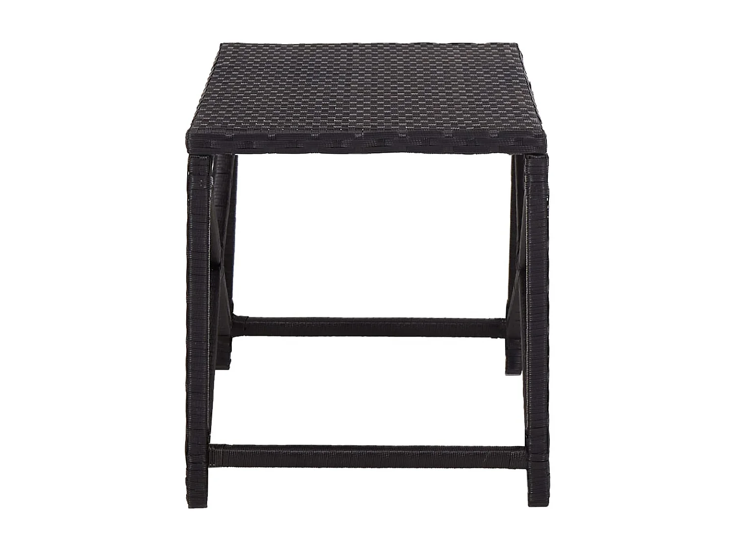 Banco de jardín de ratán sintético negro 80 cm