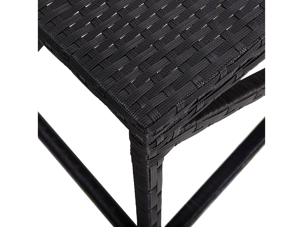 Banco de jardín de ratán sintético negro 80 cm