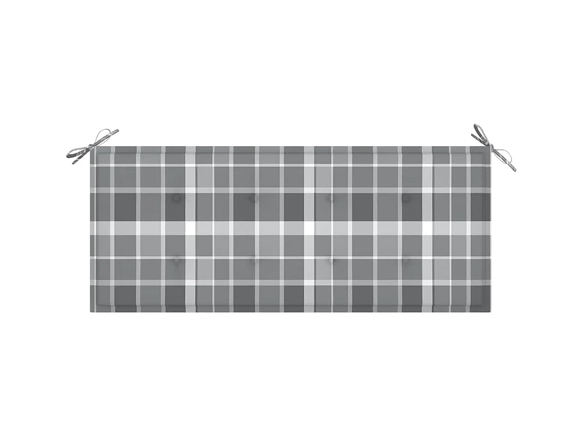 Banc de jardin empilable et coussin 128,5cm Bois de teck massif