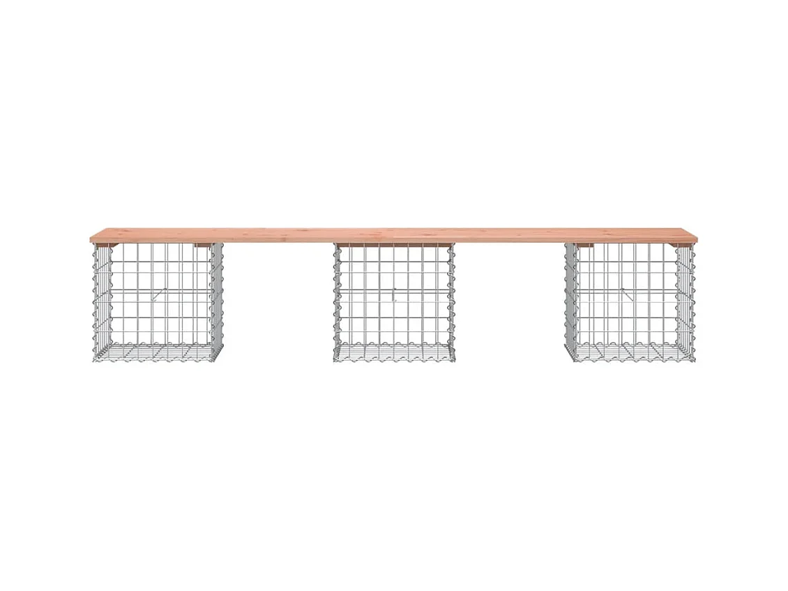 Banc de jardin design gabion 203x44x42cm bois massif de douglas