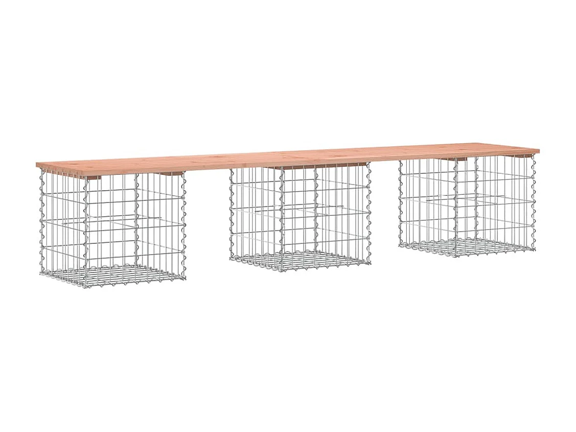 Banc de jardin design gabion 203x44x42cm bois massif de douglas
