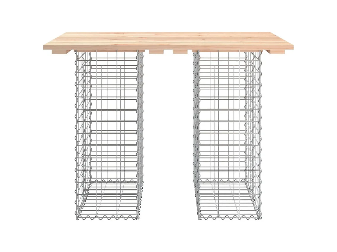 Banc de jardin design de gabion 100x70x72 cm bois massif de pin