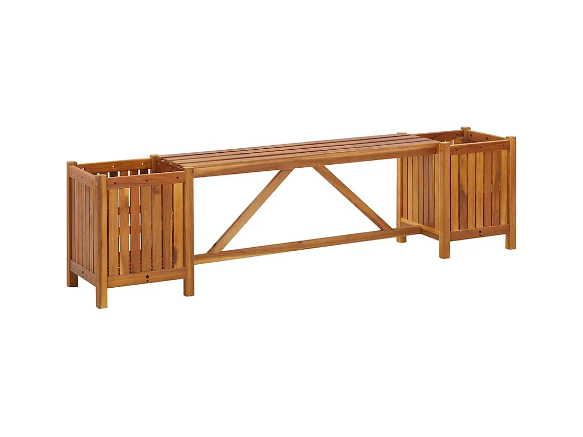Banc de jardin avec 2 jardinières 150x30x40 cm Bois d'acacia