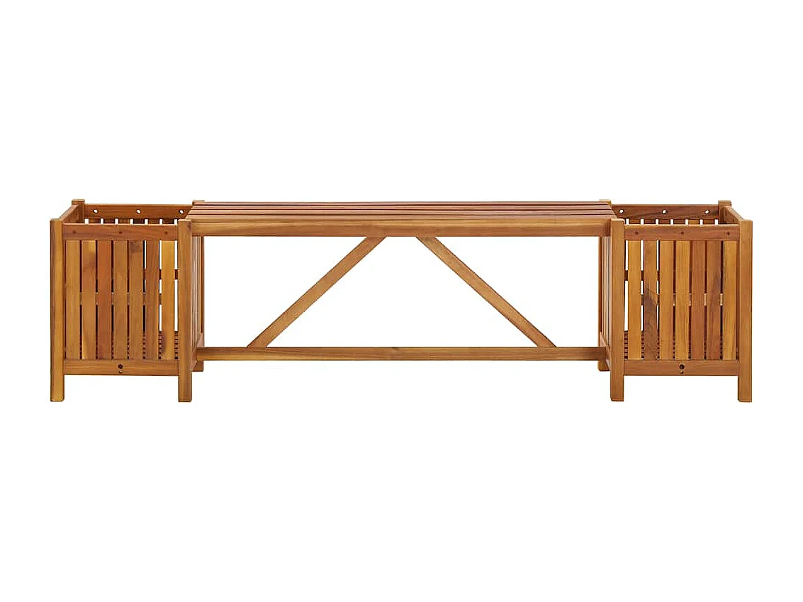 Banc de jardin avec 2 jardinières 150x30x40 cm Bois d'acacia