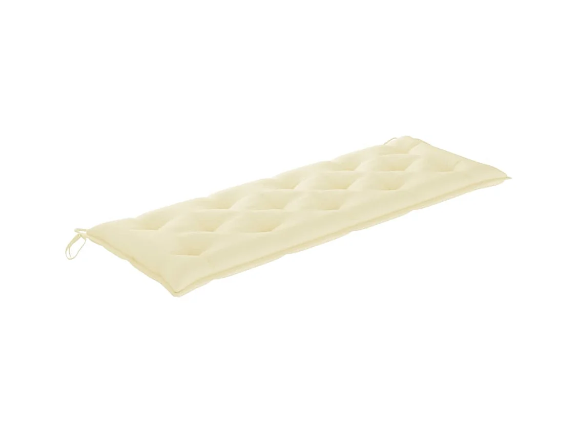 Banc de jardin empilable et coussin 159 cm Bois de teck massif