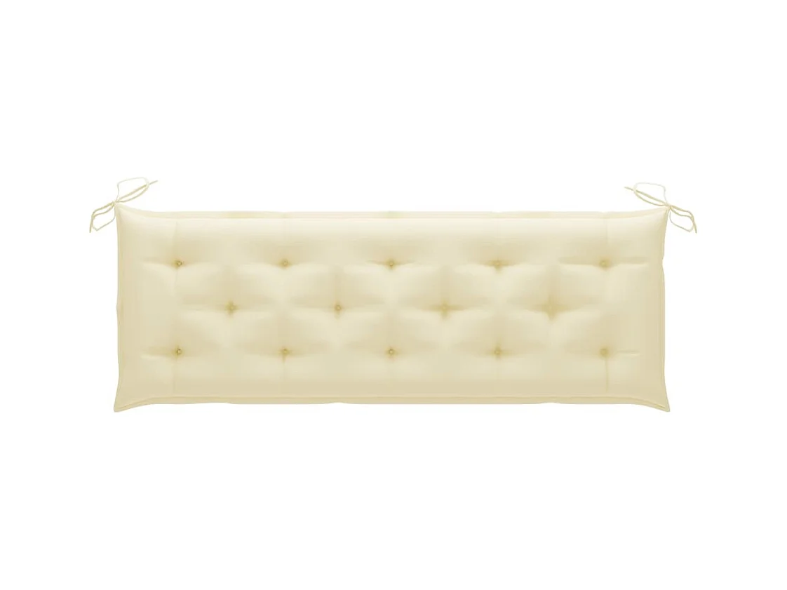 Banc de jardin empilable et coussin 159 cm Bois de teck massif