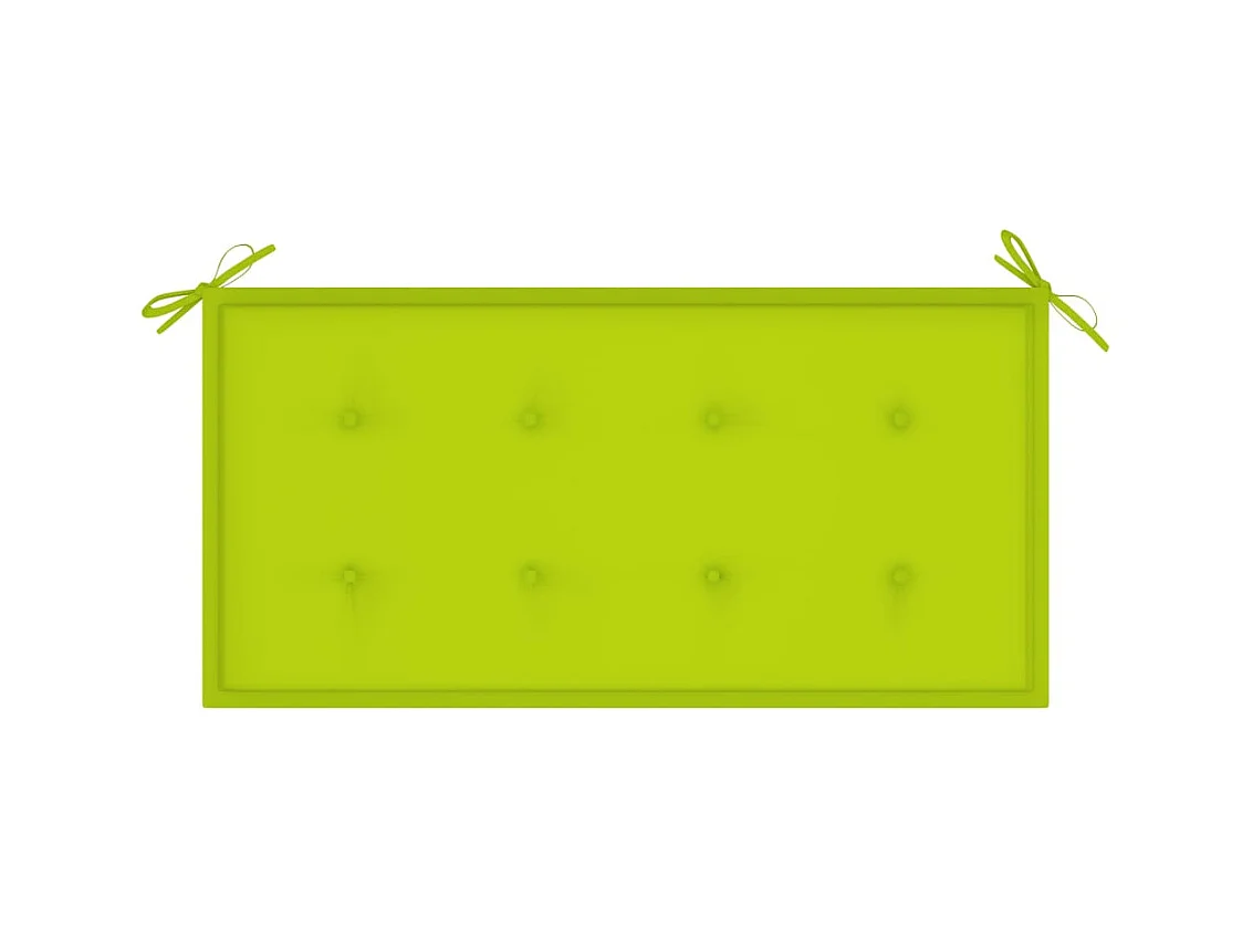 Banc de jardin avec coussin vert vif 112 cm Bois de teck massif