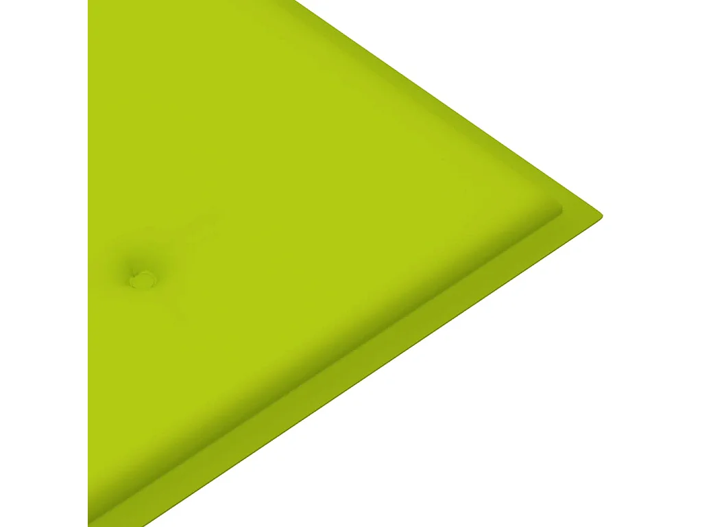 Banc de jardin avec coussin vert vif 112 cm Bois de teck massif