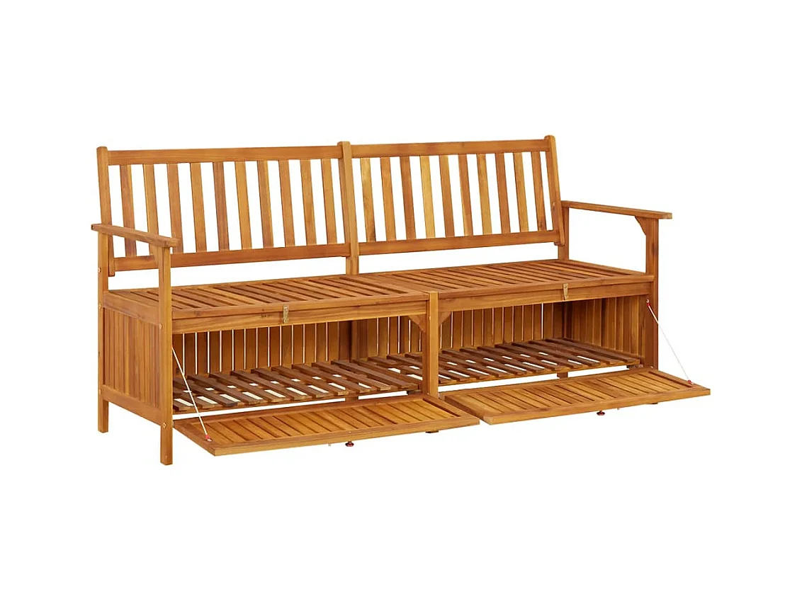 Banco de almacenaje madera maciza de acacia 170 cm