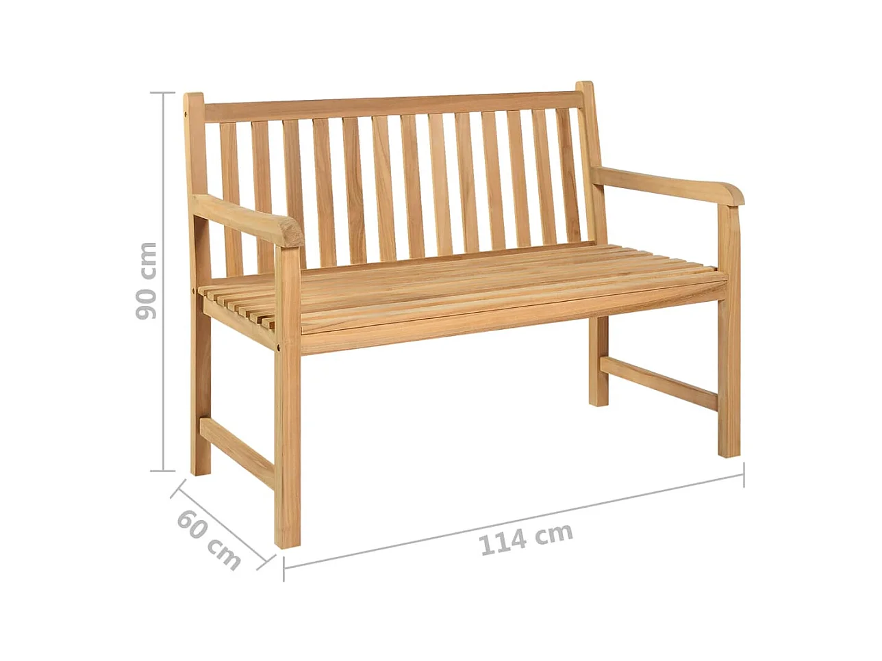 Banc de jardin 114 cm Bois de teck solide