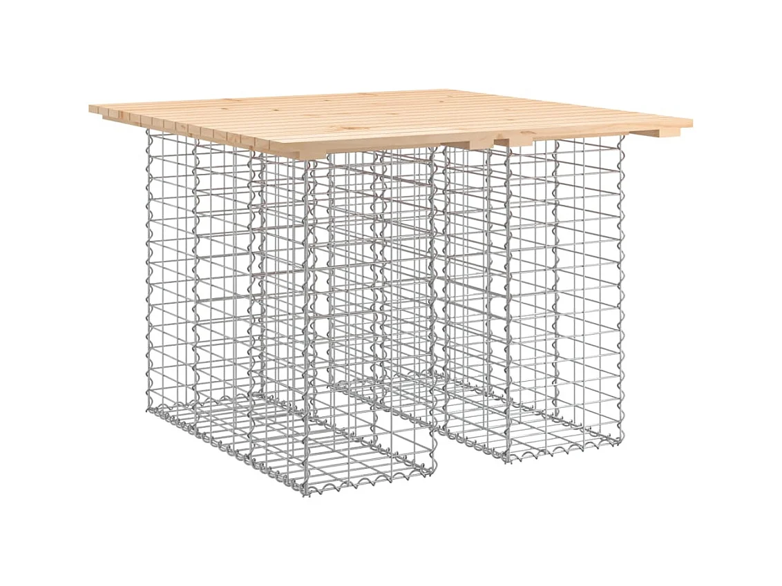 Banc de jardin design de gabion 100x102x72cm bois massif de pin