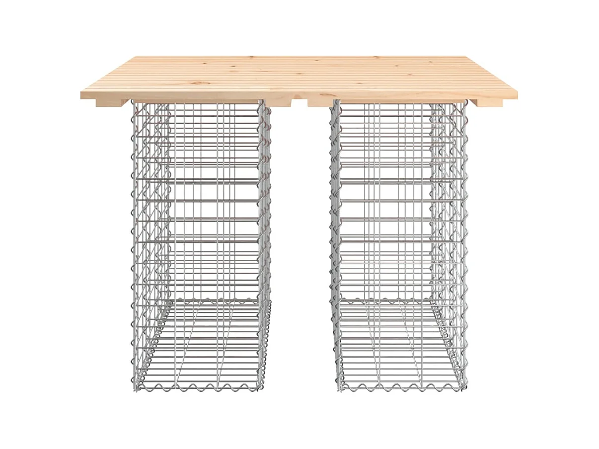 Banc de jardin design de gabion 100x102x72cm bois massif de pin