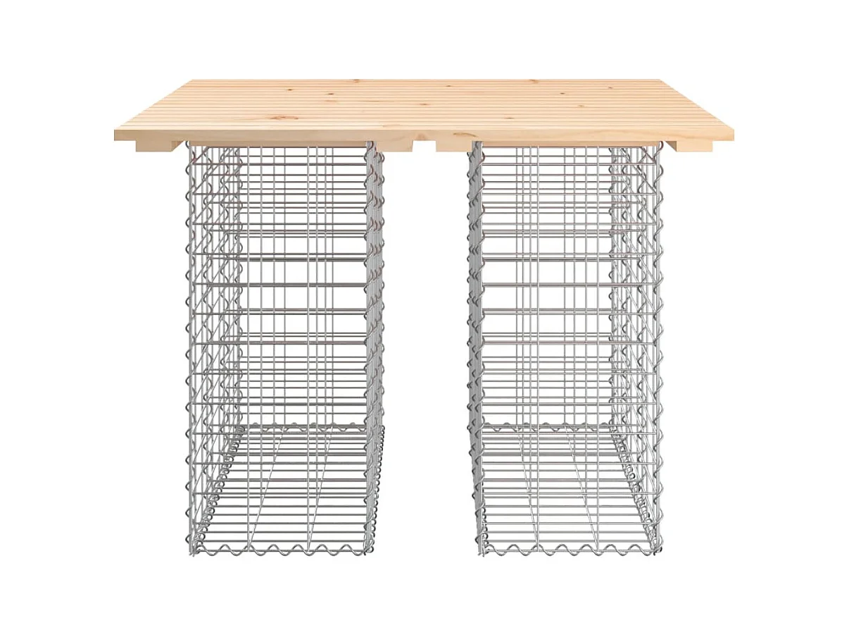 Banc de jardin design de gabion 100x102x72cm bois massif de pin