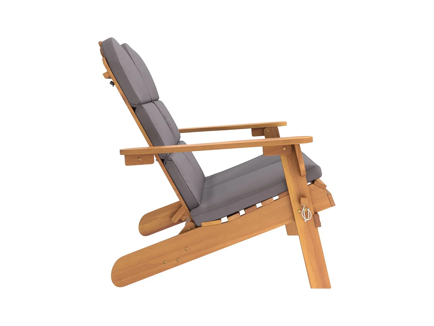 Banc de jardin Adirondack et coussins 126 cm bois massif acacia