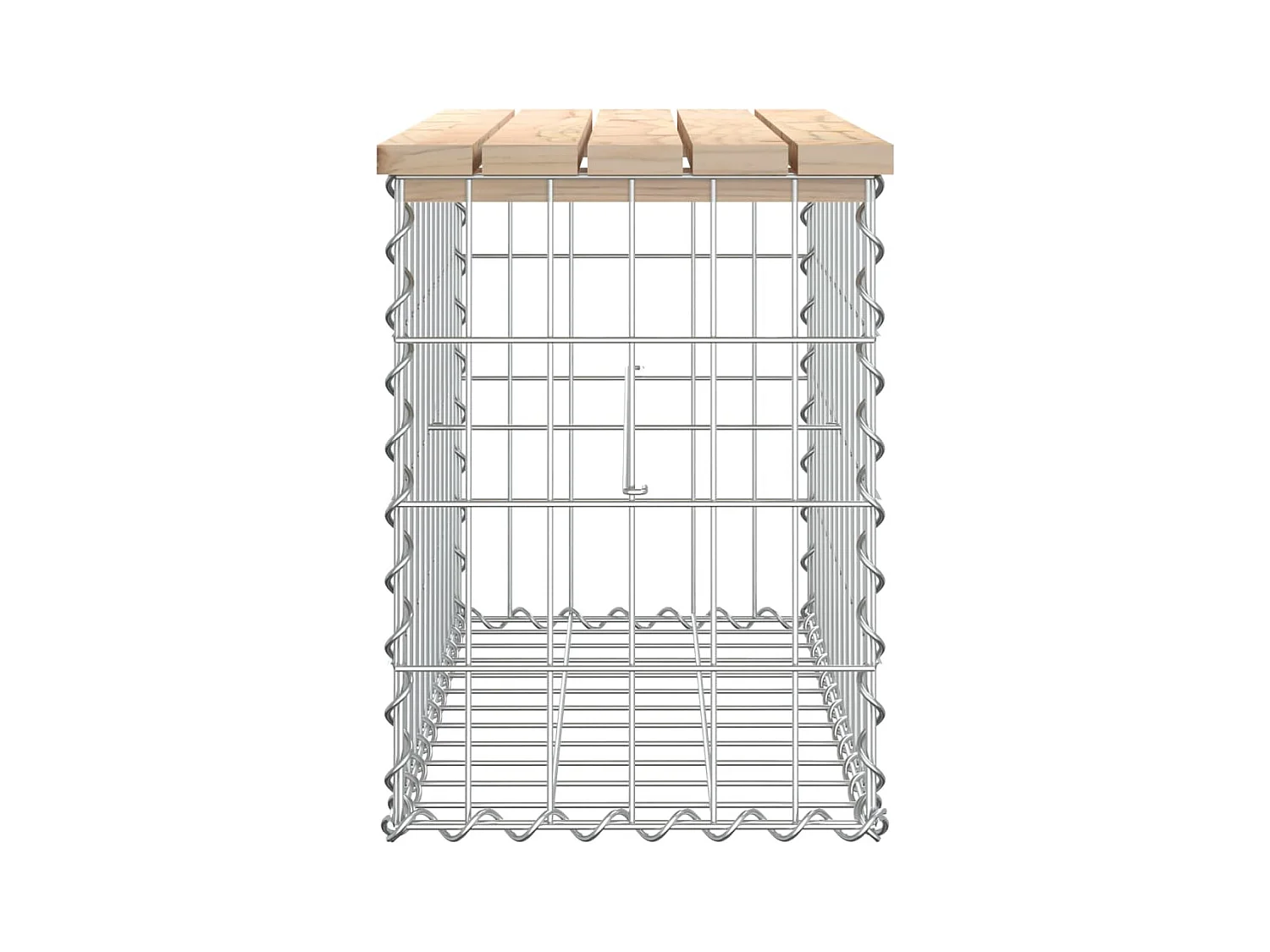 Banco de jardim com design gabião 63x31,5x42 cm pinho maciço