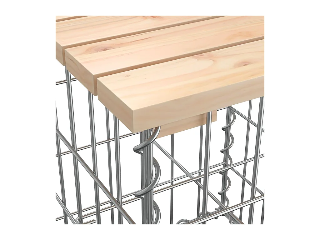 Banco de jardim com design gabião 63x31,5x42 cm pinho maciço