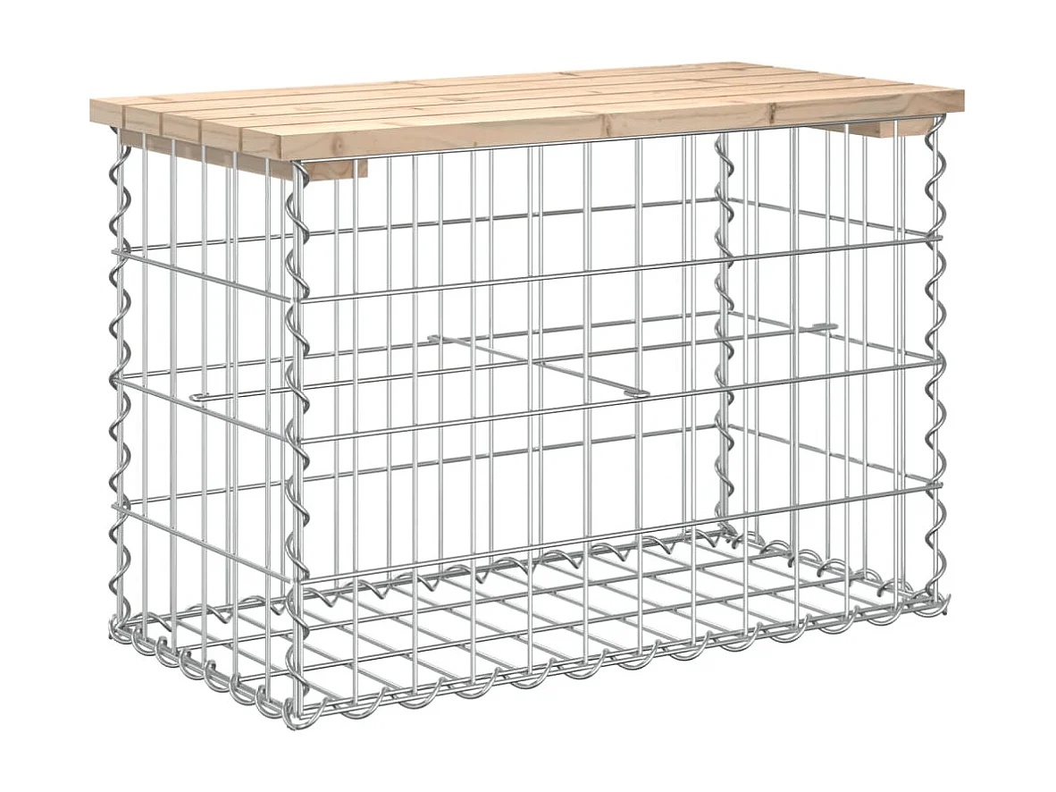 Banc de jardin design de gabion 63x31,5x42cm bois massif de pin