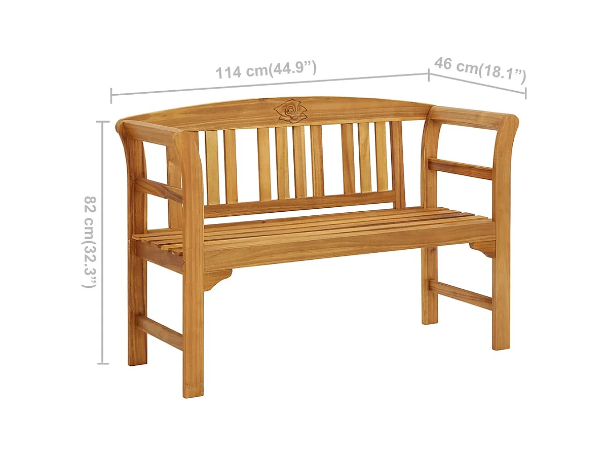 Banc de jardin 114 cm Bois d'acacia solide