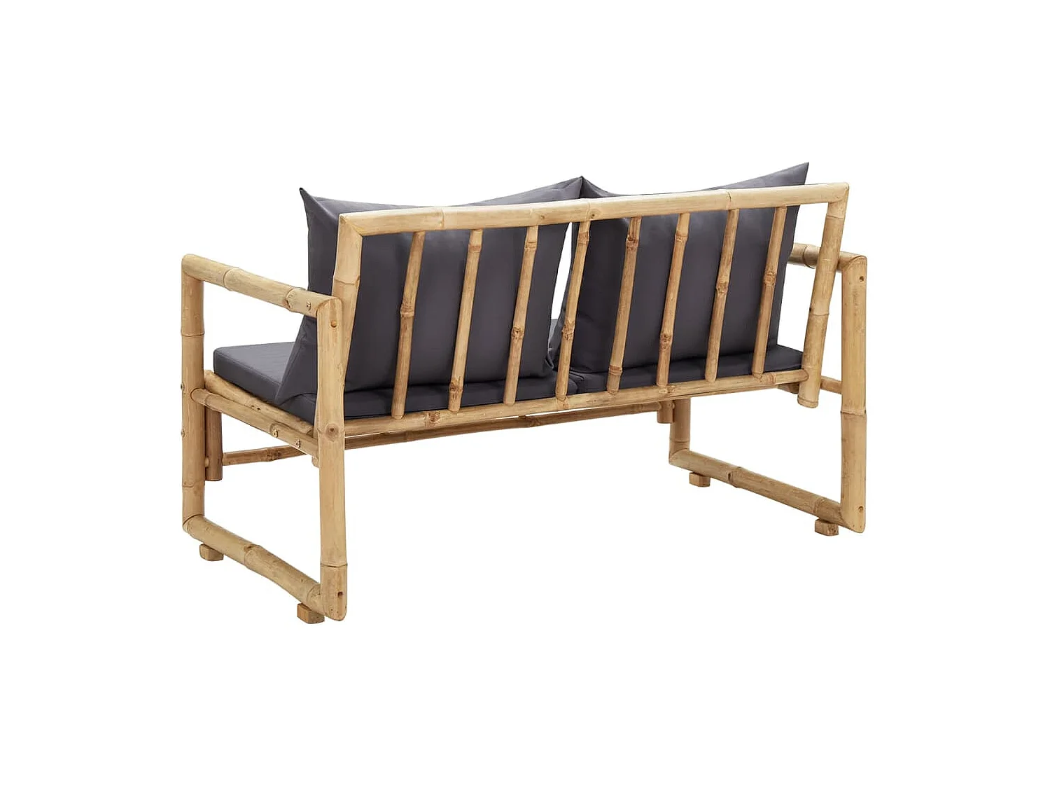 Banco de jardim com almofadões 115 cm bambu