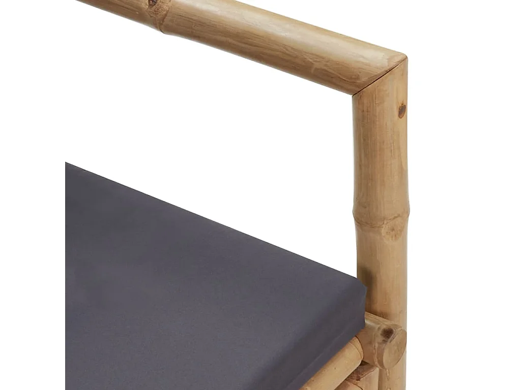 Banco de jardim com almofadões 115 cm bambu