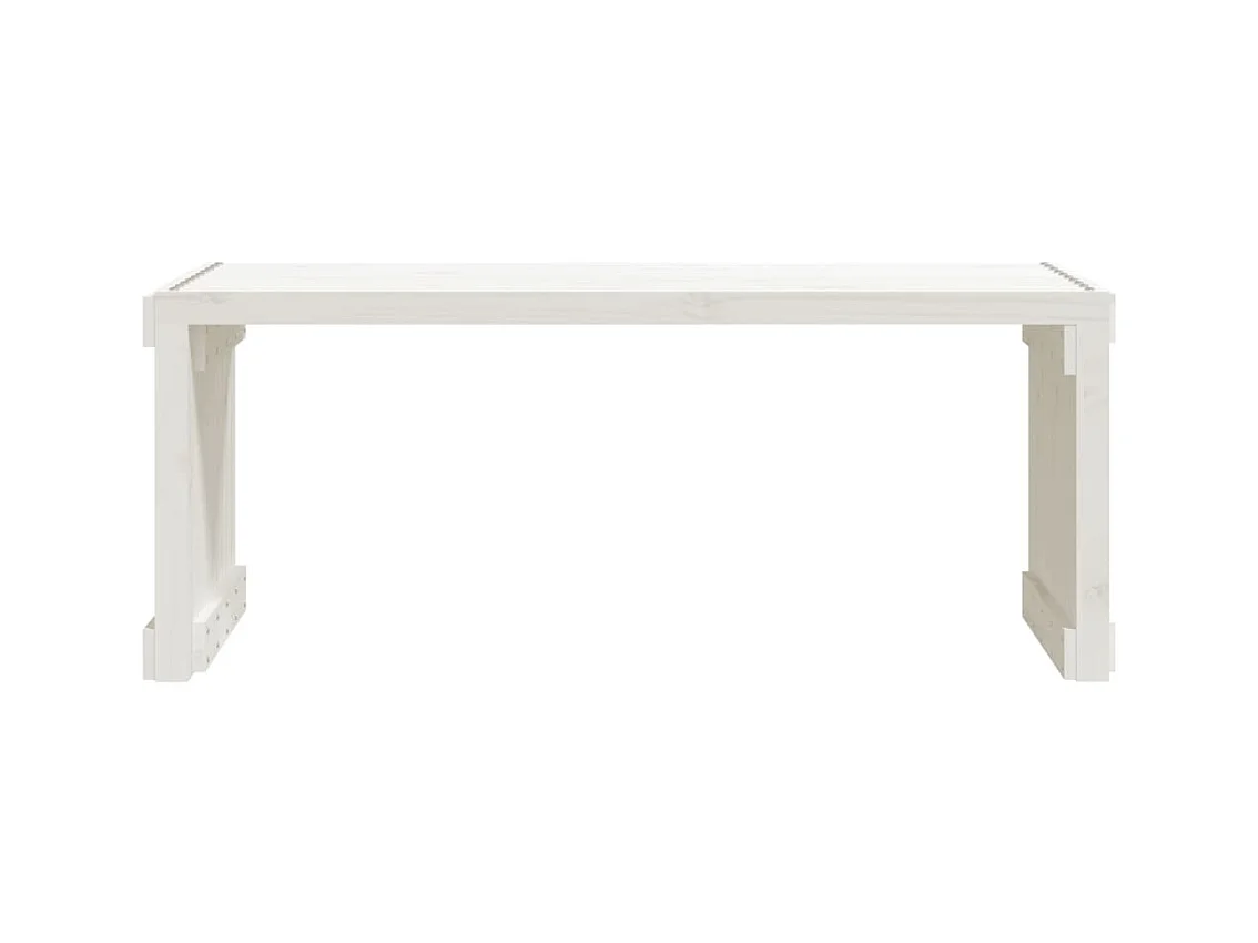 Banc de jardin extensible blanc 212,5x40,5x45cm bois massif pin