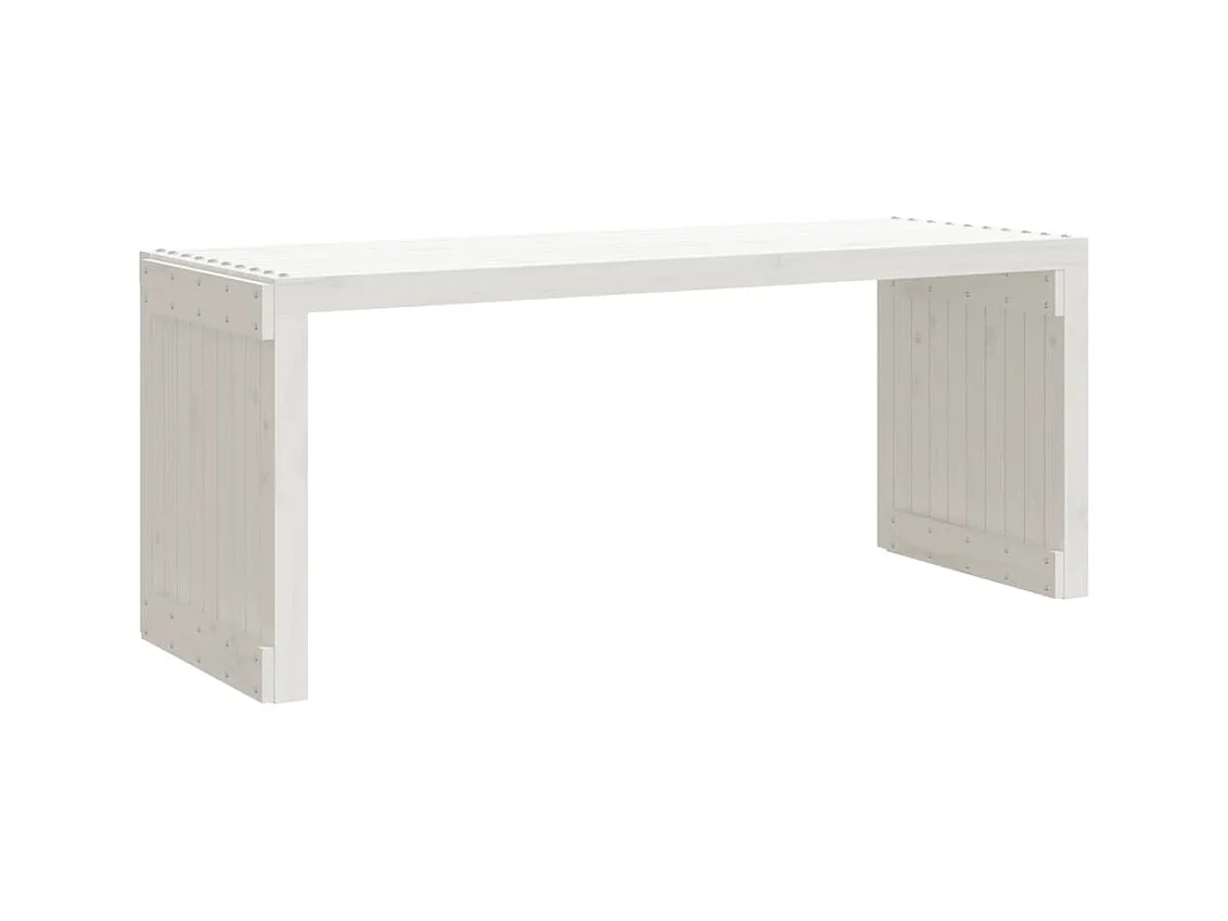 Banc de jardin extensible blanc 212,5x40,5x45cm bois massif pin