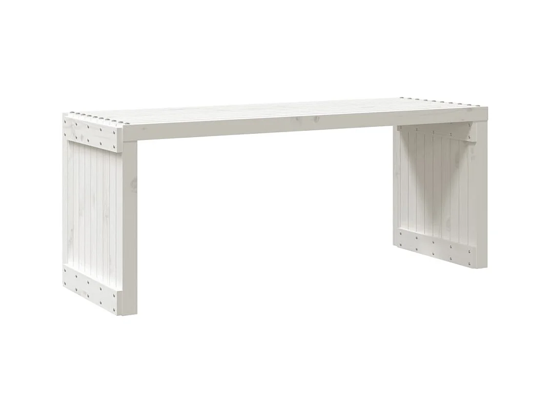 Banc de jardin extensible blanc 212,5x40,5x45cm bois massif pin
