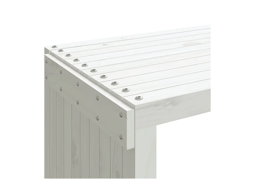 Banc de jardin extensible blanc 212,5x40,5x45cm bois massif pin