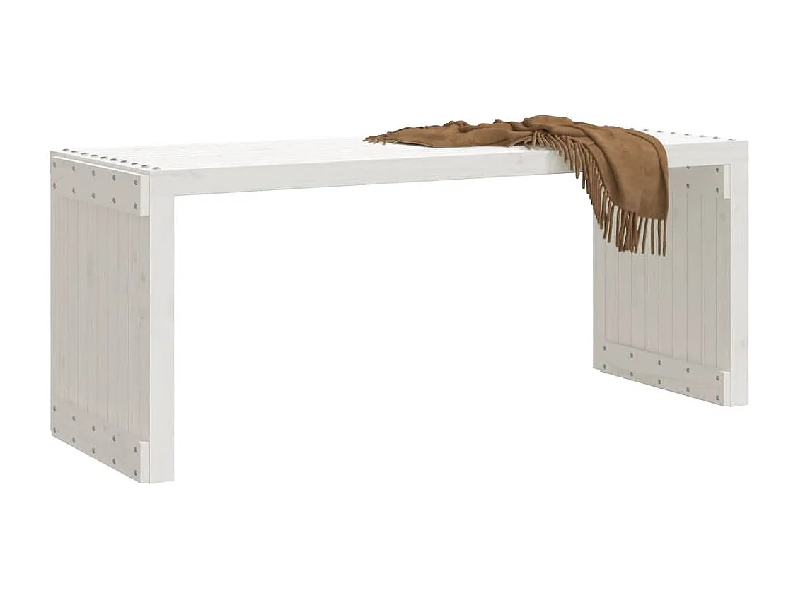 Banc de jardin extensible blanc 212,5x40,5x45cm bois massif pin