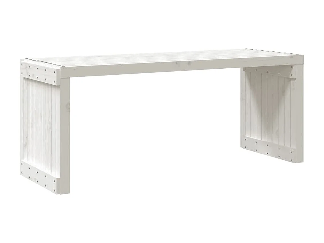 Banc de jardin extensible blanc 212,5x40,5x45cm bois massif pin