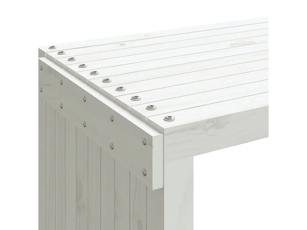 Banc de jardin extensible blanc 212,5x40,5x45cm bois massif pin