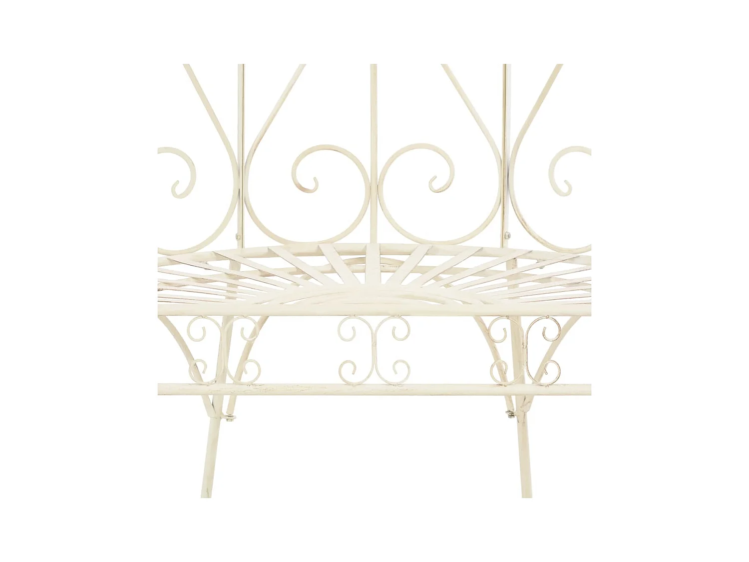 Banc de jardin 95 cm Fer Blanc antique