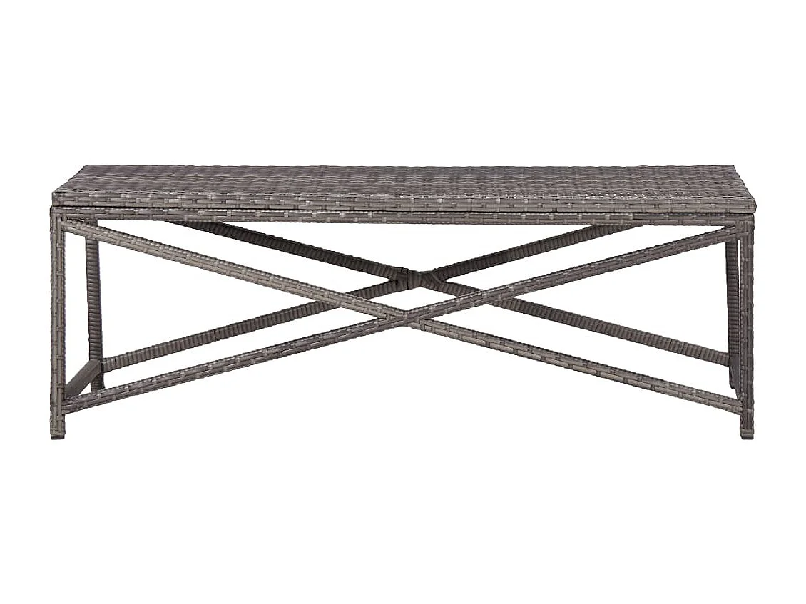 Banco de jardín de ratán sintético gris 120 cm