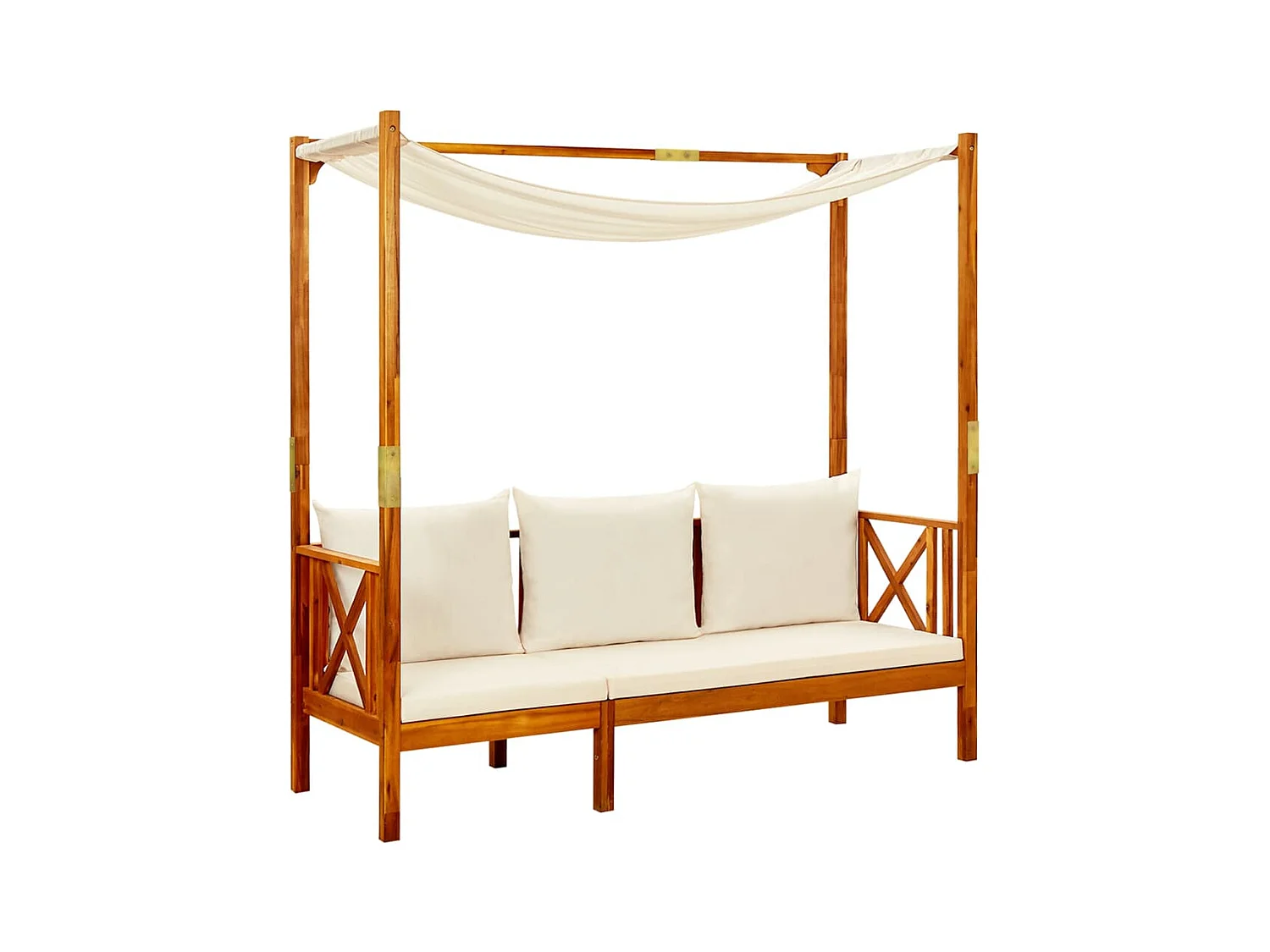 Banc de jardin avec table et repose-pieds Bois d'acacia solide