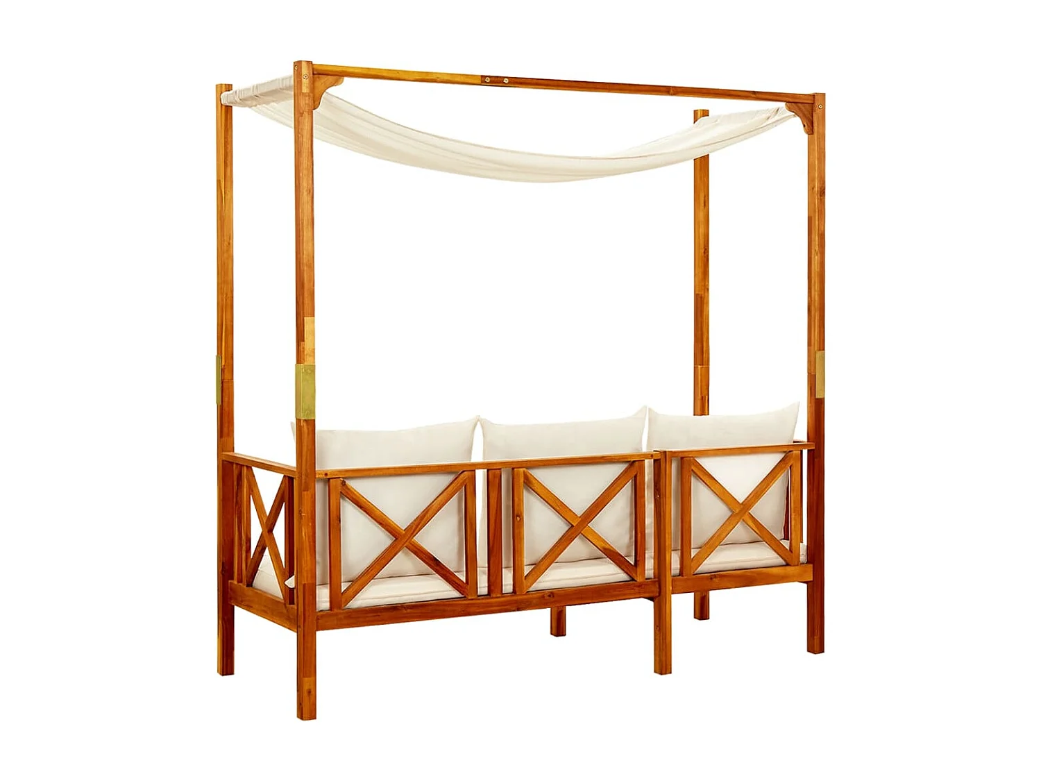 Banco de jardín con mesa y reposapiés madera de acacia maciza