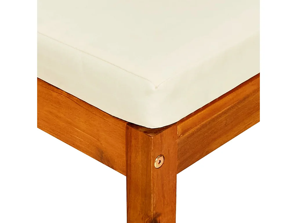 Banco de jardín con mesa y reposapiés madera de acacia maciza