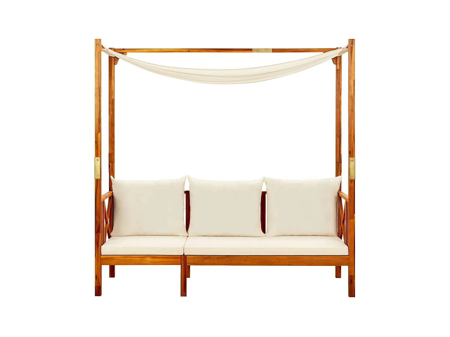 Banc de jardin avec auvent et repose-pieds Bois d'acacia solide