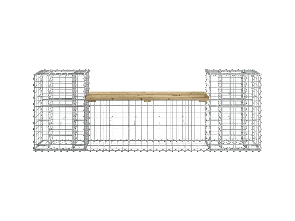 Banc de jardin design gabion 183x41x60,5cm bois de pin imprégné