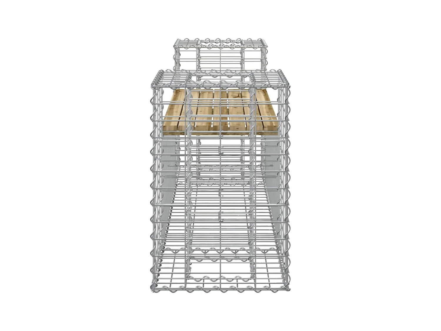 Banc de jardin design gabion 183x41x60,5cm bois de pin imprégné