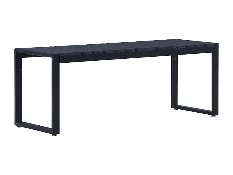 Banco de jardín 120,50 cm tablero PS negro