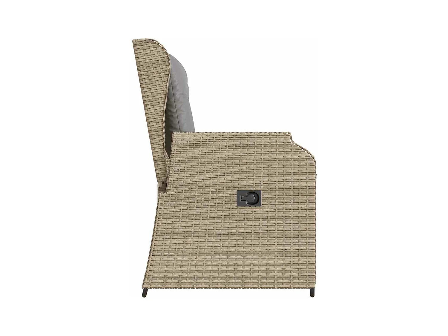 Banc inclinable de jardin avec coussins beige résine tressée