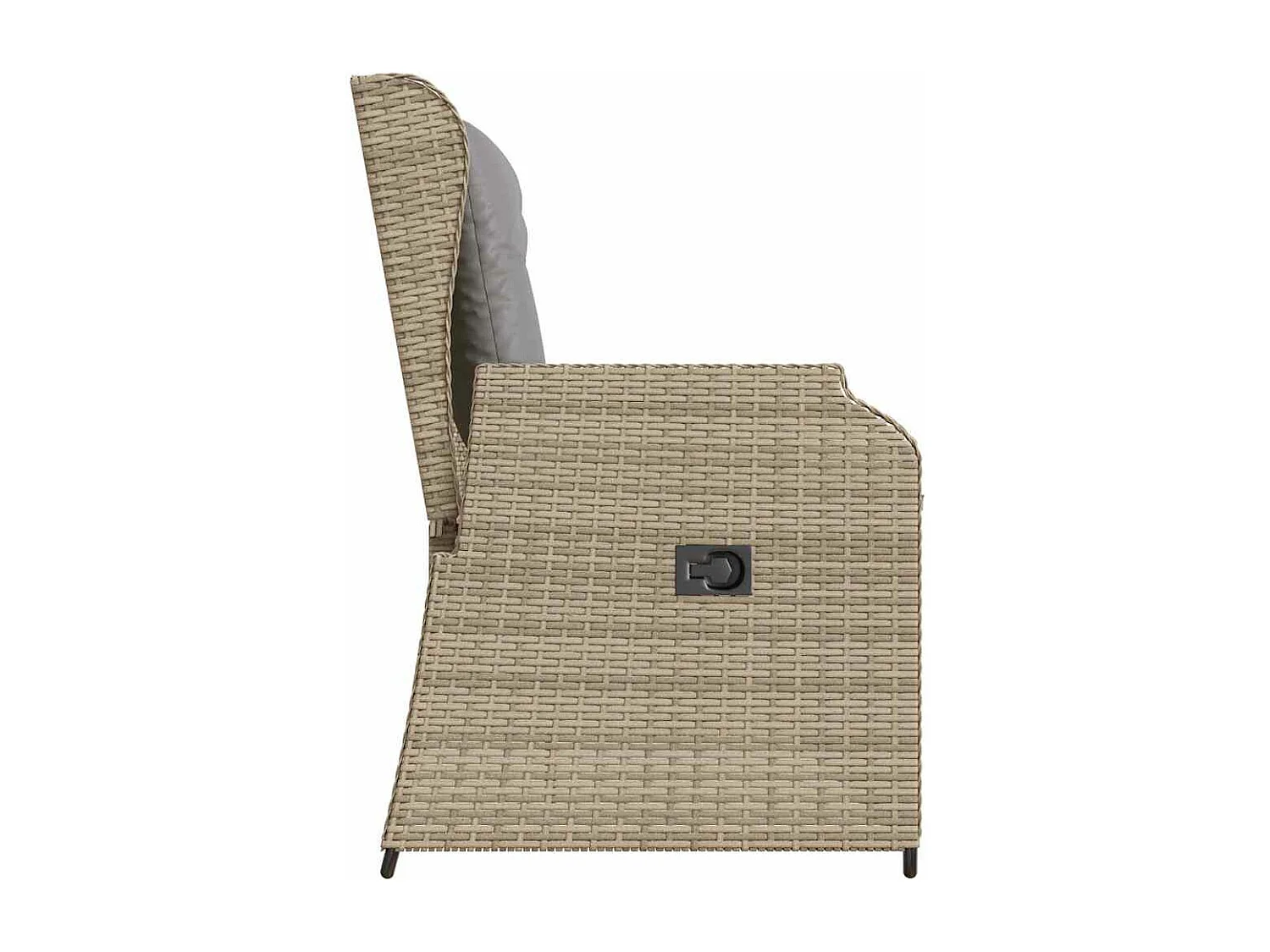 Banc inclinable de jardin avec coussins beige résine tressée