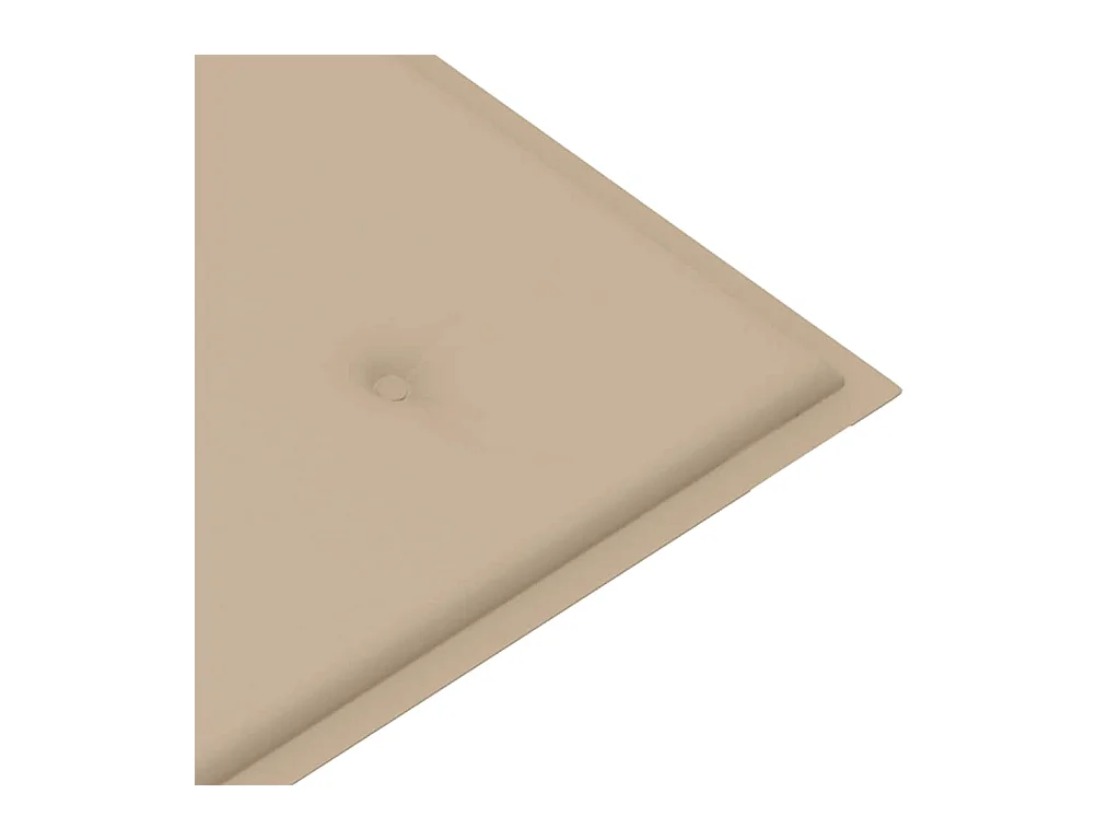 Banco de jardín madera maciza de teca con cojín beige 112 cm
